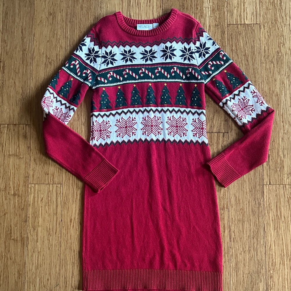 The Children's Place Christmas sweater dress 10/12